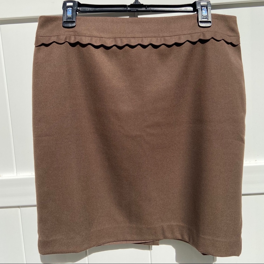 LOFT Pencil Skirt with Scallop Trim